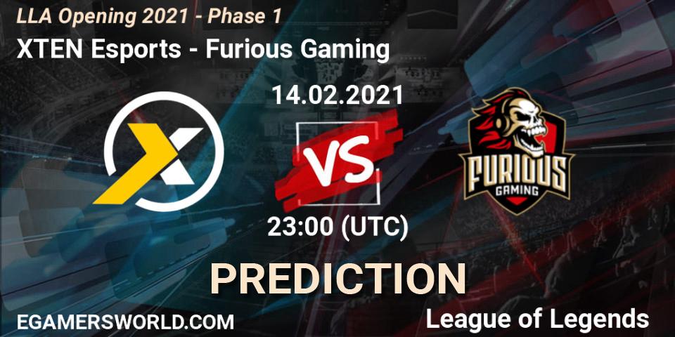Prognoza XTEN Esports - Furious Gaming. 14.02.2021 at 23:00, LoL, LLA Opening 2021 - Phase 1
