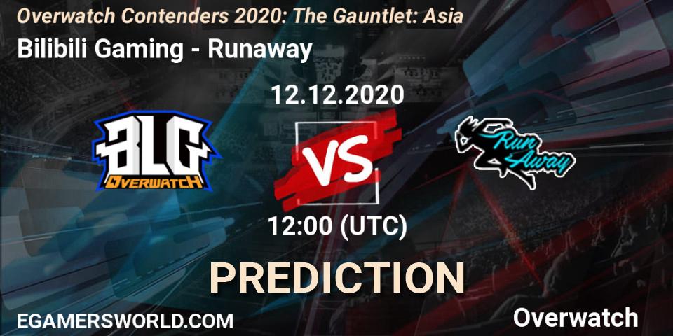 Prognoza Bilibili Gaming - Runaway. 12.12.20, Overwatch, Overwatch Contenders 2020: The Gauntlet: Asia