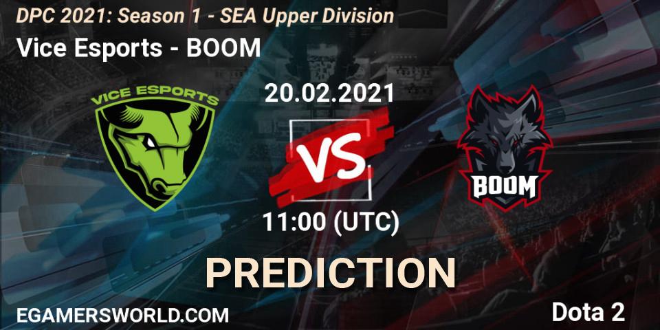 Prognoza Vice Esports - BOOM. 20.02.2021 at 11:03, Dota 2, DPC 2021: Season 1 - SEA Upper Division