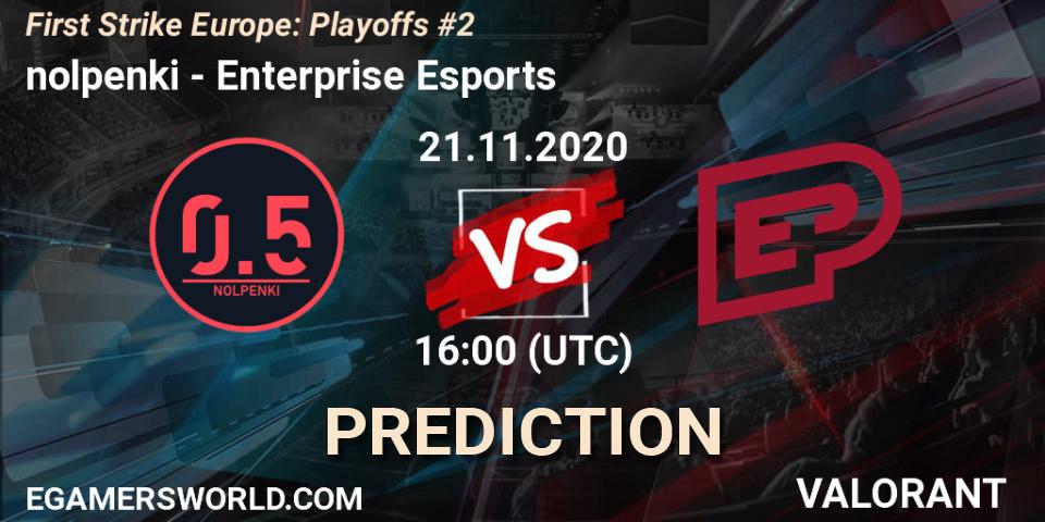 Prognoza nolpenki - Enterprise Esports. 21.11.20, VALORANT, First Strike Europe: Playoffs #2
