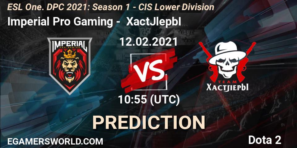 Prognoza Imperial Pro Gaming - XactJlepbI. 12.02.21, Dota 2, ESL One. DPC 2021: Season 1 - CIS Lower Division