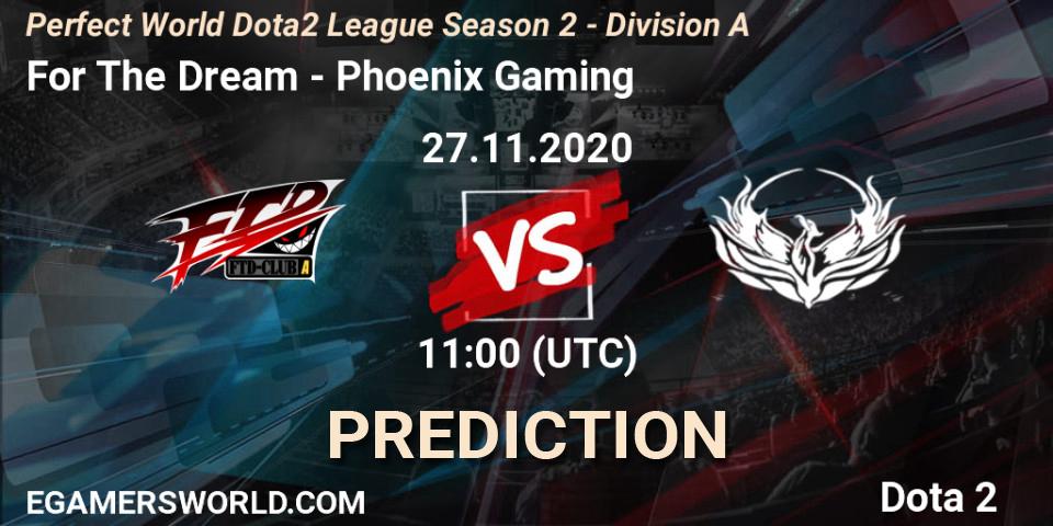 Prognoza For The Dream - Phoenix Gaming. 27.11.2020 at 10:17, Dota 2, Perfect World Dota2 League Season 2 - Division A