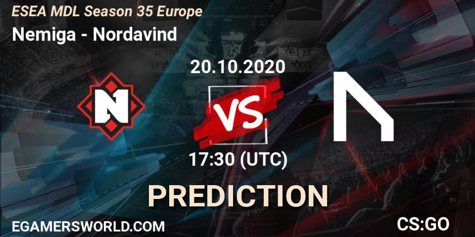 Prognoza Nemiga - Nordavind. 30.10.2020 at 15:00, Counter-Strike (CS2), ESEA MDL Season 35 Europe