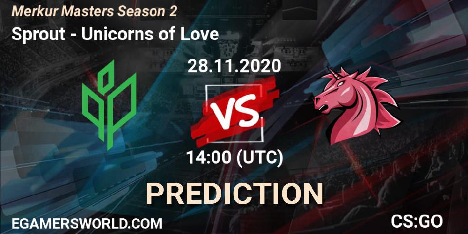 Prognoza Sprout - Unicorns of Love. 28.11.2020 at 14:00, Counter-Strike (CS2), Merkur Masters Season 2