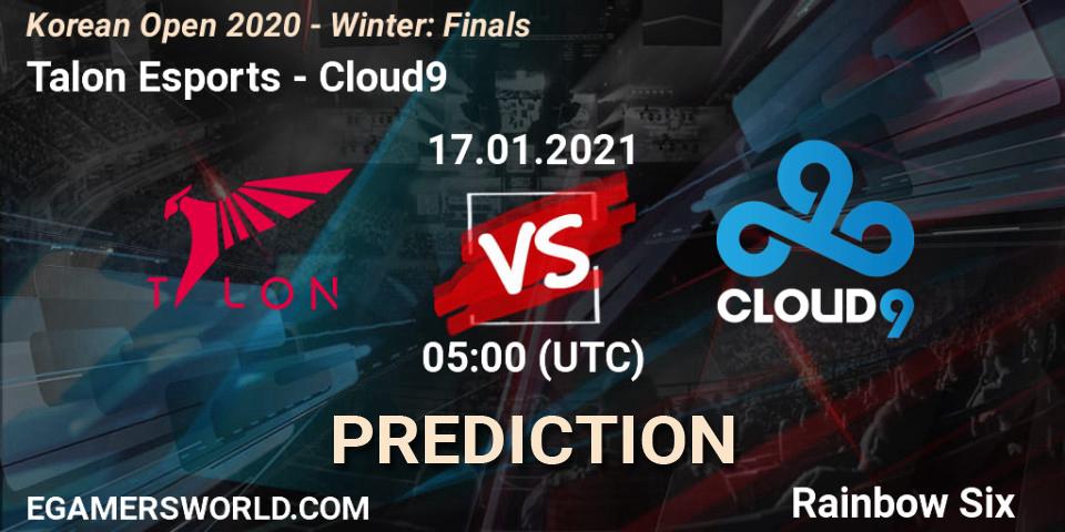 Prognoza Talon Esports - Cloud9. 17.01.2021 at 07:00, Rainbow Six, Korean Open 2020 - Winter: Finals