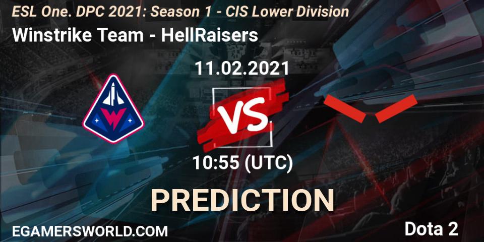 Prognoza Winstrike Team - HellRaisers. 11.02.2021 at 10:55, Dota 2, ESL One. DPC 2021: Season 1 - CIS Lower Division