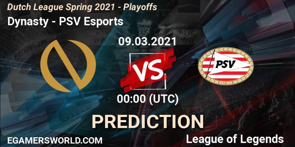 Prognoza Dynasty - PSV Esports. 09.03.2021 at 18:00, LoL, Dutch League Spring 2021 - Playoffs