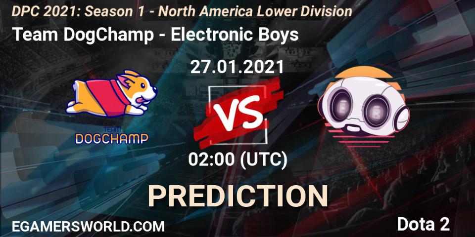Prognoza Team DogChamp - Electronic Boys. 01.02.2021 at 02:06, Dota 2, DPC 2021: Season 1 - North America Lower Division