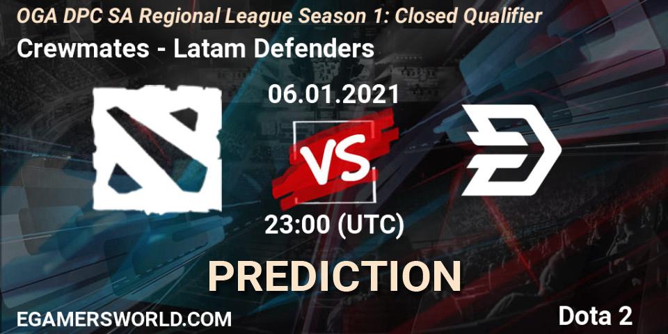 Prognoza Crewmates - Latam Defenders. 06.01.2021 at 23:00, Dota 2, DPC 2021: Season 1 - South America Closed Qualifier