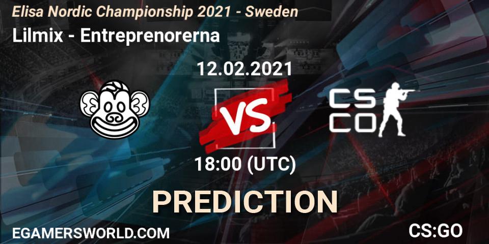 Prognoza Lilmix - Entreprenorerna. 12.02.2021 at 18:00, Counter-Strike (CS2), Elisa Nordic Championship 2021 - Sweden