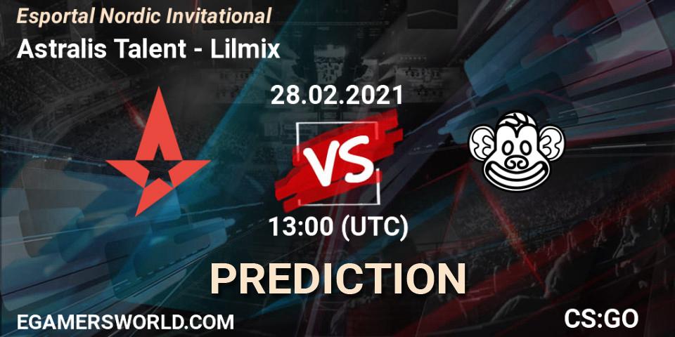 Prognoza Astralis Talent - Lilmix. 28.02.2021 at 13:05, Counter-Strike (CS2), Esportal Nordic Invitational