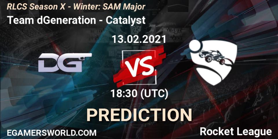 Prognoza Team dGeneration - Catalyst. 13.02.2021 at 18:30, Rocket League, RLCS Season X - Winter: SAM Major