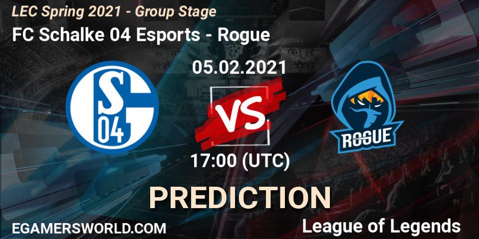Prognoza FC Schalke 04 Esports - Rogue. 05.02.21, LoL, LEC Spring 2021 - Group Stage
