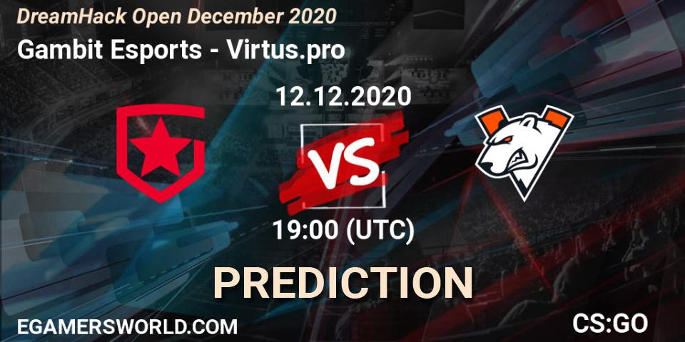 Prognoza Gambit Esports - Virtus.pro. 12.12.2020 at 18:40, Counter-Strike (CS2), DreamHack Open December 2020