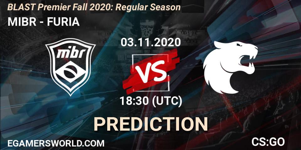 Prognoza MIBR - FURIA. 03.11.2020 at 20:00, Counter-Strike (CS2), BLAST Premier Fall 2020: Regular Season