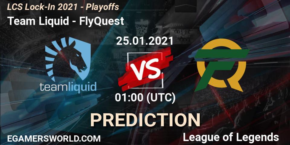 Prognoza Team Liquid - FlyQuest. 24.01.2021 at 22:40, LoL, LCS Lock-In 2021 - Playoffs
