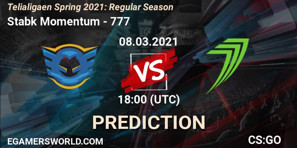 Prognoza Stabæk Momentum - 777. 08.03.2021 at 18:00, Counter-Strike (CS2), Telialigaen Spring 2021: Regular Season