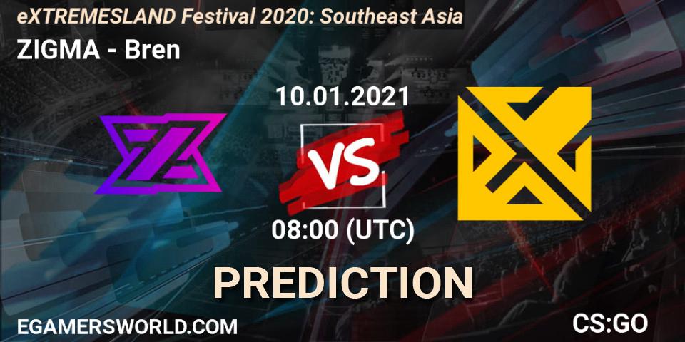 Prognoza ZIGMA - Bren. 10.01.2021 at 08:40, Counter-Strike (CS2), eXTREMESLAND Festival 2020: Southeast Asia