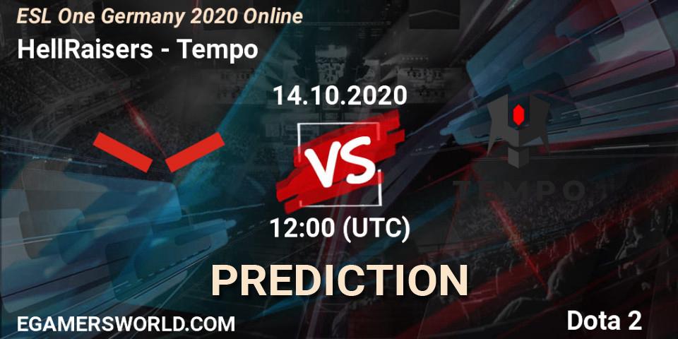Prognoza HellRaisers - Tempo. 14.10.2020 at 12:00, Dota 2, ESL One Germany 2020 Online