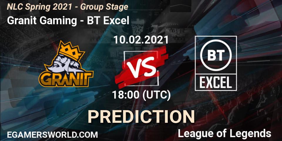 Prognoza Granit Gaming - BT Excel. 10.02.2021 at 18:00, LoL, NLC Spring 2021 - Group Stage