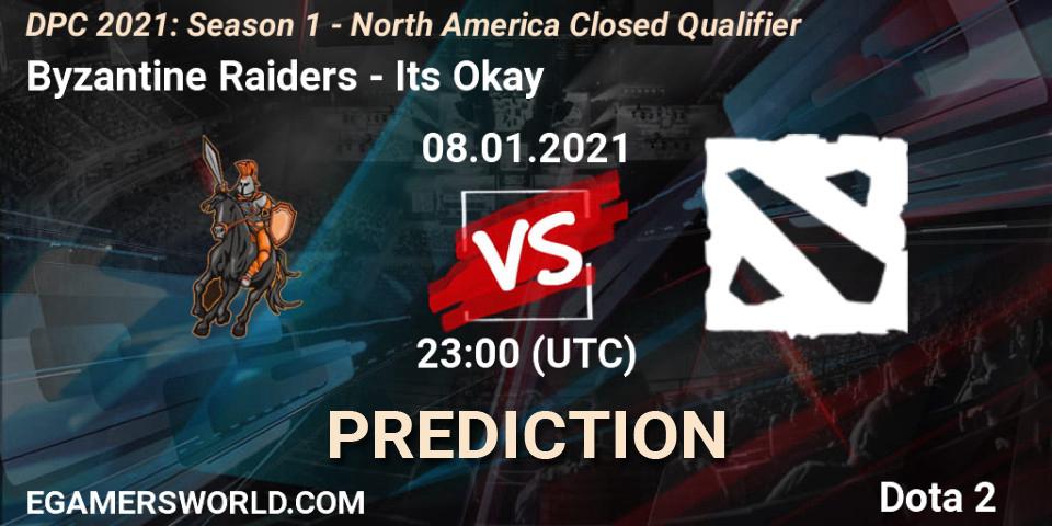 Prognoza Byzantine Raiders - Its Okay. 08.01.2021 at 22:59, Dota 2, DPC 2021: Season 1 - North America Closed Qualifier