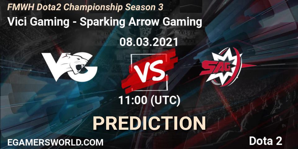 Prognoza Vici Gaming - Sparking Arrow Gaming. 02.03.2021 at 08:00, Dota 2, FMWH Dota2 Championship Season 3