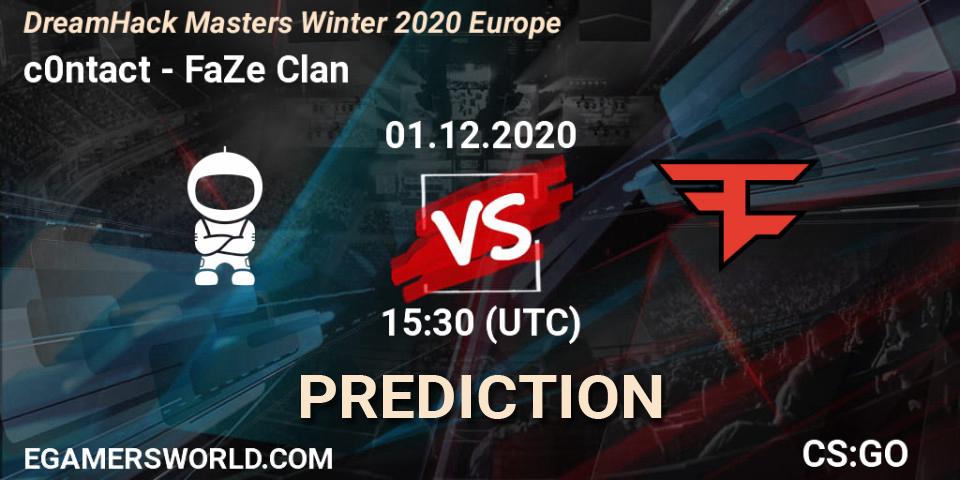 Prognoza c0ntact - FaZe Clan. 01.12.2020 at 15:30, Counter-Strike (CS2), DreamHack Masters Winter 2020 Europe