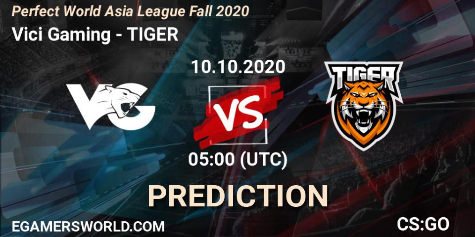 Prognoza Vici Gaming - TIGER. 10.10.2020 at 05:00, Counter-Strike (CS2), Perfect World Asia League Fall 2020