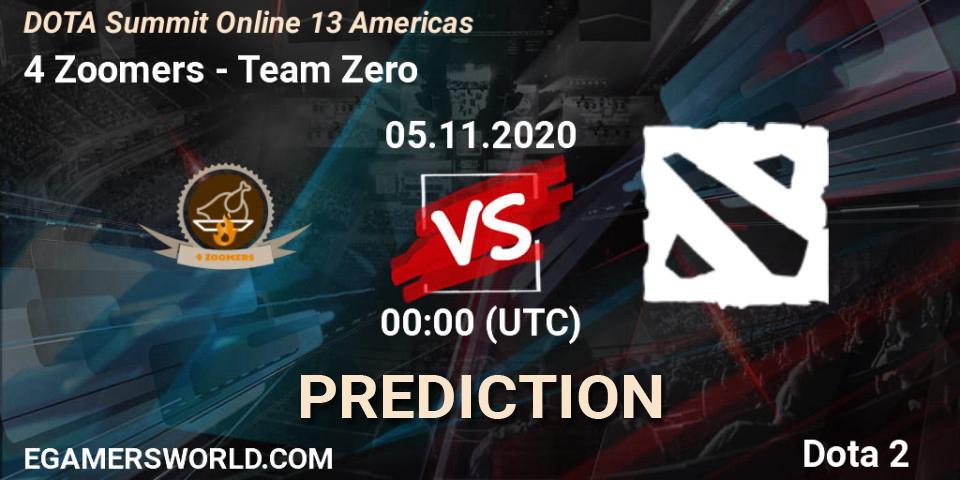 Prognoza 4 Zoomers - Team Zero. 05.11.2020 at 01:00, Dota 2, DOTA Summit 13: Americas