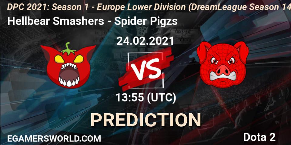 Prognoza Hellbear Smashers - Spider Pigzs. 24.02.2021 at 13:56, Dota 2, DPC 2021: Season 1 - Europe Lower Division (DreamLeague Season 14)
