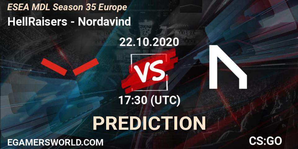 Prognoza HellRaisers - Nordavind. 22.10.2020 at 17:35, Counter-Strike (CS2), ESEA MDL Season 35 Europe