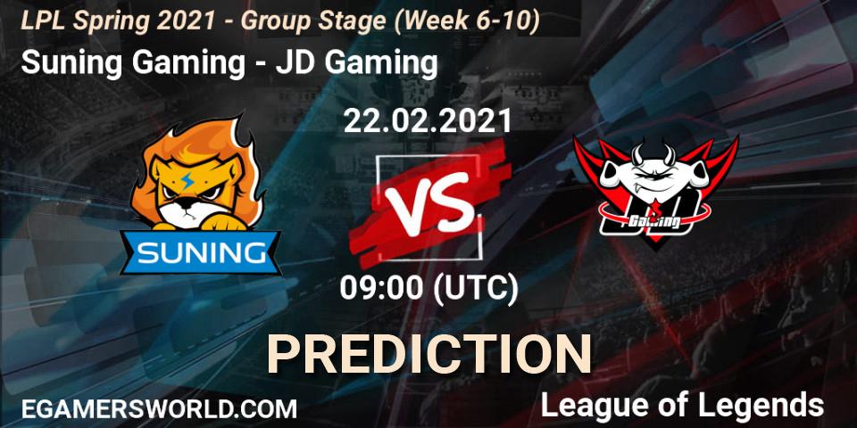 Prognoza Suning Gaming - JD Gaming. 22.02.2021 at 09:00, LoL, LPL Spring 2021 - Group Stage (Week 6-10)