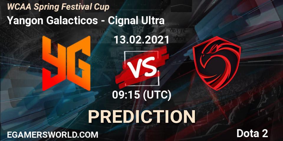 Prognoza Yangon Galacticos - Cignal Ultra. 13.02.2021 at 09:28, Dota 2, WCAA Spring Festival Cup
