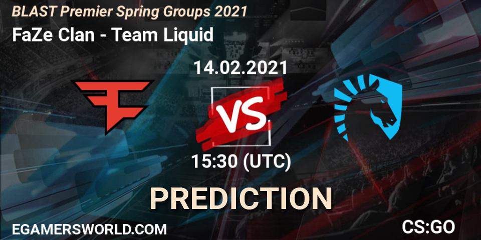 Prognoza FaZe Clan - Team Liquid. 14.02.21, CS2 (CS:GO), BLAST Premier Spring Groups 2021
