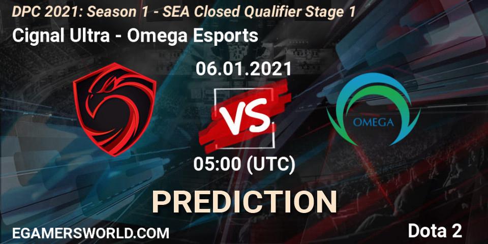 Prognoza Cignal Ultra - Omega Esports. 06.01.2021 at 04:59, Dota 2, DPC 2021: Season 1 - SEA Closed Qualifier Stage 1