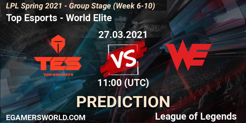 Prognoza Top Esports - World Elite. 27.03.21, LoL, LPL Spring 2021 - Group Stage (Week 6-10)