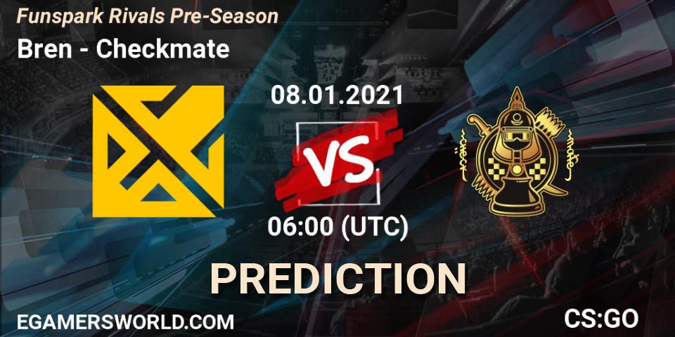 Prognoza Bren - Checkmate. 08.01.2021 at 06:00, Counter-Strike (CS2), Funspark Rivals Pre-Season