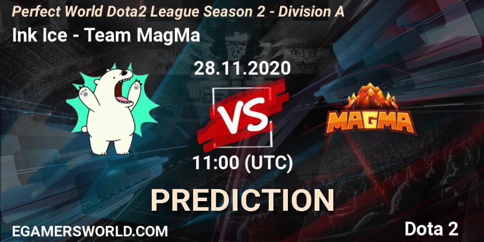 Prognoza Ink Ice - Team MagMa. 28.11.2020 at 10:15, Dota 2, Perfect World Dota2 League Season 2 - Division A