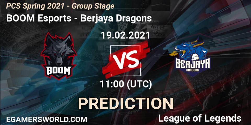 Prognoza BOOM Esports - Berjaya Dragons. 19.02.2021 at 11:30, LoL, PCS Spring 2021 - Group Stage