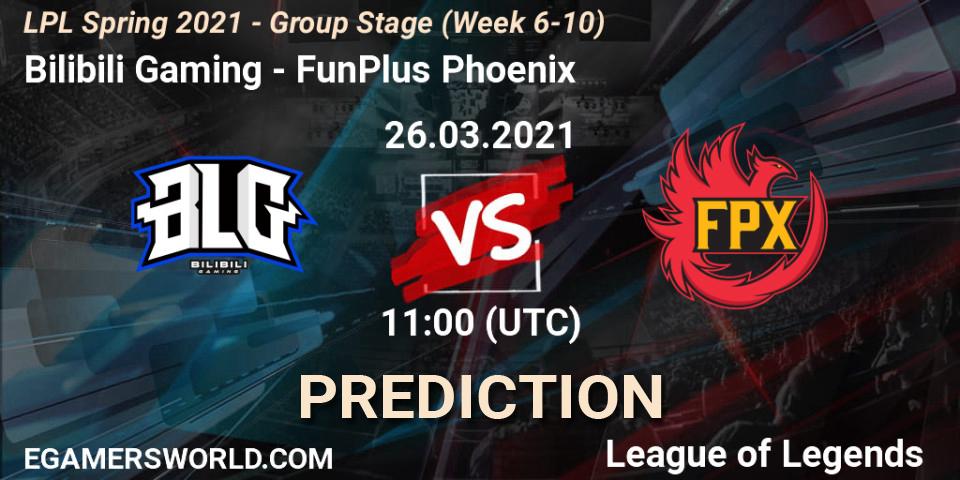 Prognoza Bilibili Gaming - FunPlus Phoenix. 26.03.21, LoL, LPL Spring 2021 - Group Stage (Week 6-10)