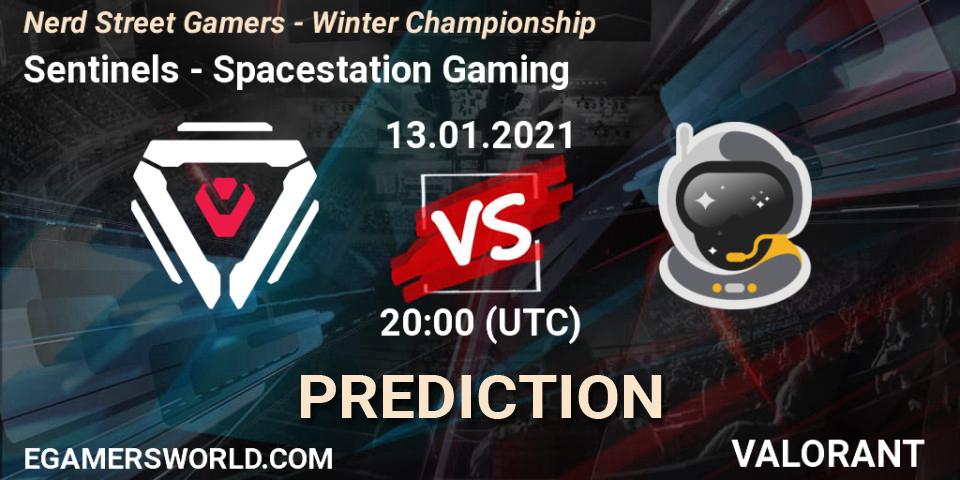 Prognoza Sentinels - Spacestation Gaming. 13.01.2021 at 22:00, VALORANT, Nerd Street Gamers - Winter Championship