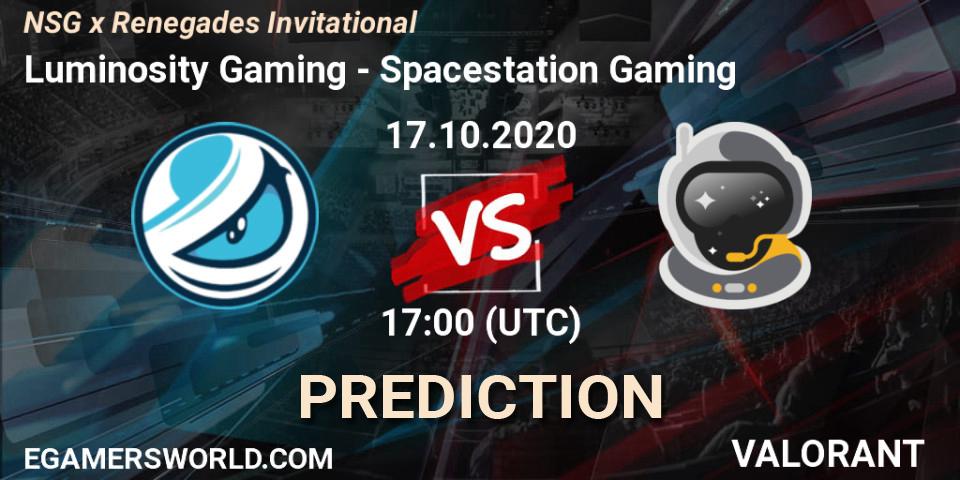 Prognoza Luminosity Gaming - Spacestation Gaming. 17.10.2020 at 17:00, VALORANT, NSG x Renegades Invitational