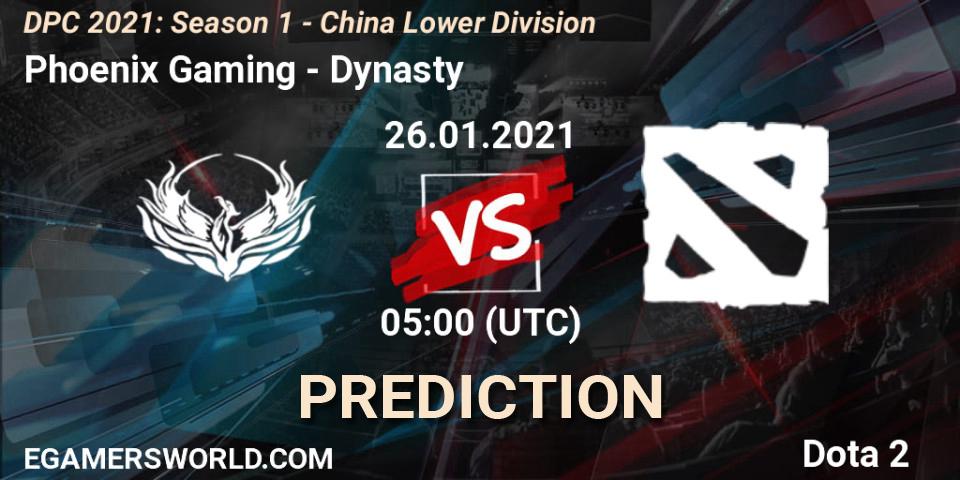 Prognoza Phoenix Gaming - Dynasty. 26.01.2021 at 05:04, Dota 2, DPC 2021: Season 1 - China Lower Division