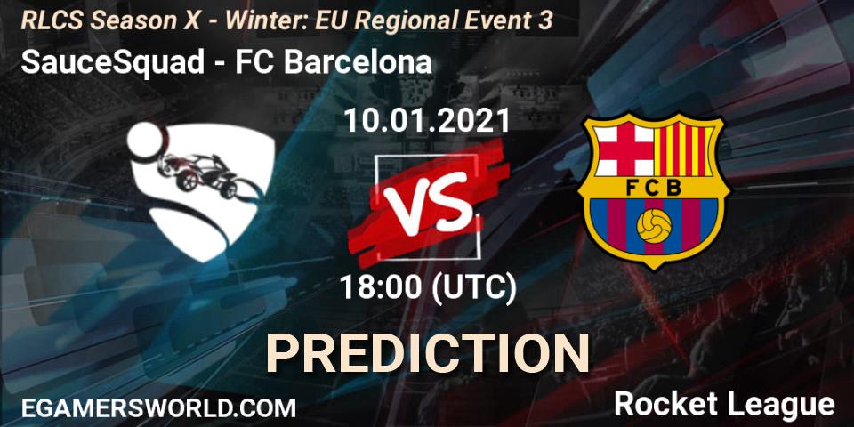 Prognoza SauceSquad - FC Barcelona. 10.01.21, Rocket League, RLCS Season X - Winter: EU Regional Event 3