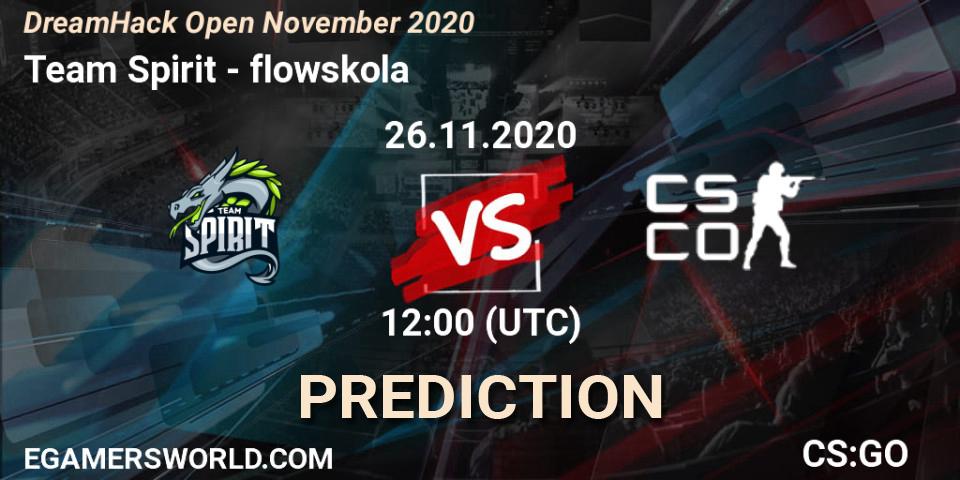 Prognoza Team Spirit - flowskola. 26.11.2020 at 12:00, Counter-Strike (CS2), DreamHack Open November 2020