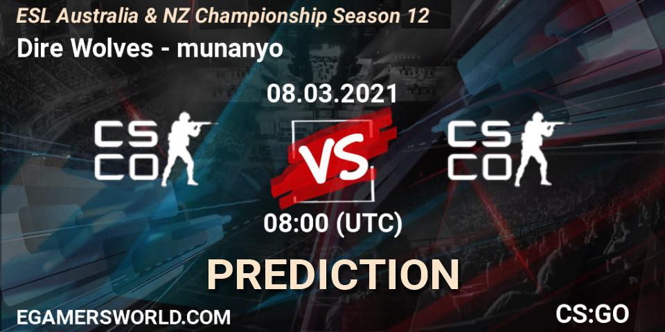Prognoza Dire Wolves - munanyo. 08.03.2021 at 08:10, Counter-Strike (CS2), ESL Australia & NZ Championship Season 12