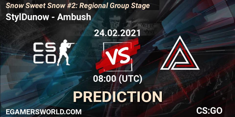 Prognoza StylDunow - Ambush. 24.02.2021 at 08:00, Counter-Strike (CS2), Snow Sweet Snow #2: Regional Group Stage