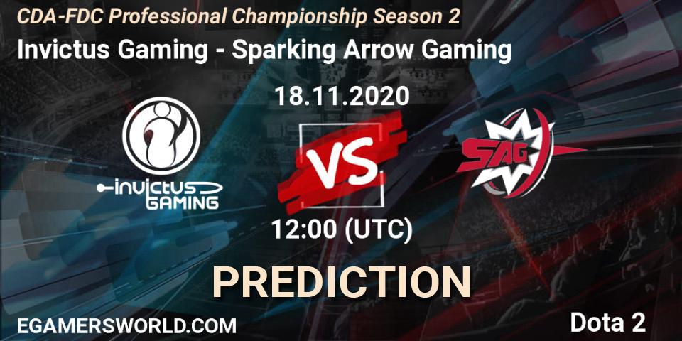 Prognoza Invictus Gaming - Sparking Arrow Gaming. 18.11.2020 at 11:11, Dota 2, CDA-FDC Professional Championship Season 2