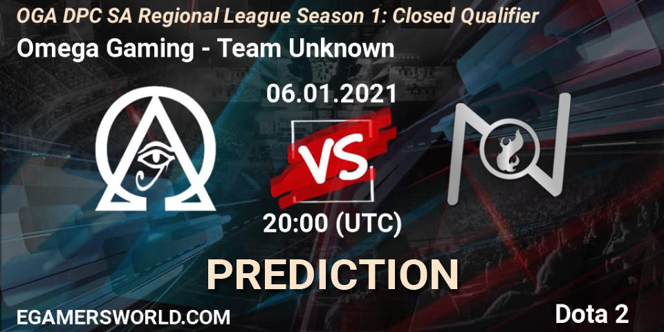 Prognoza Omega Gaming - Team Unknown. 06.01.2021 at 20:00, Dota 2, DPC 2021: Season 1 - South America Closed Qualifier