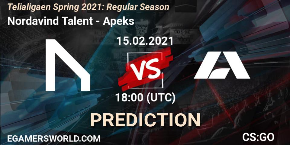 Prognoza Nordavind Talent - Apeks. 15.02.2021 at 18:00, Counter-Strike (CS2), Telialigaen Spring 2021: Regular Season